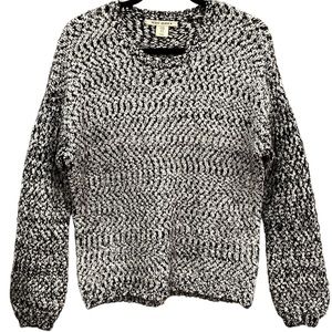 Yet Again- Cozy, Black/White Knit Sweater. Size M, Perfect for Fall.